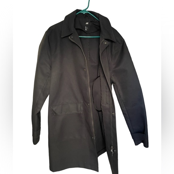 Men’s H&M Long fit charcoal jacket (raincoat) - Picture 2 of 3